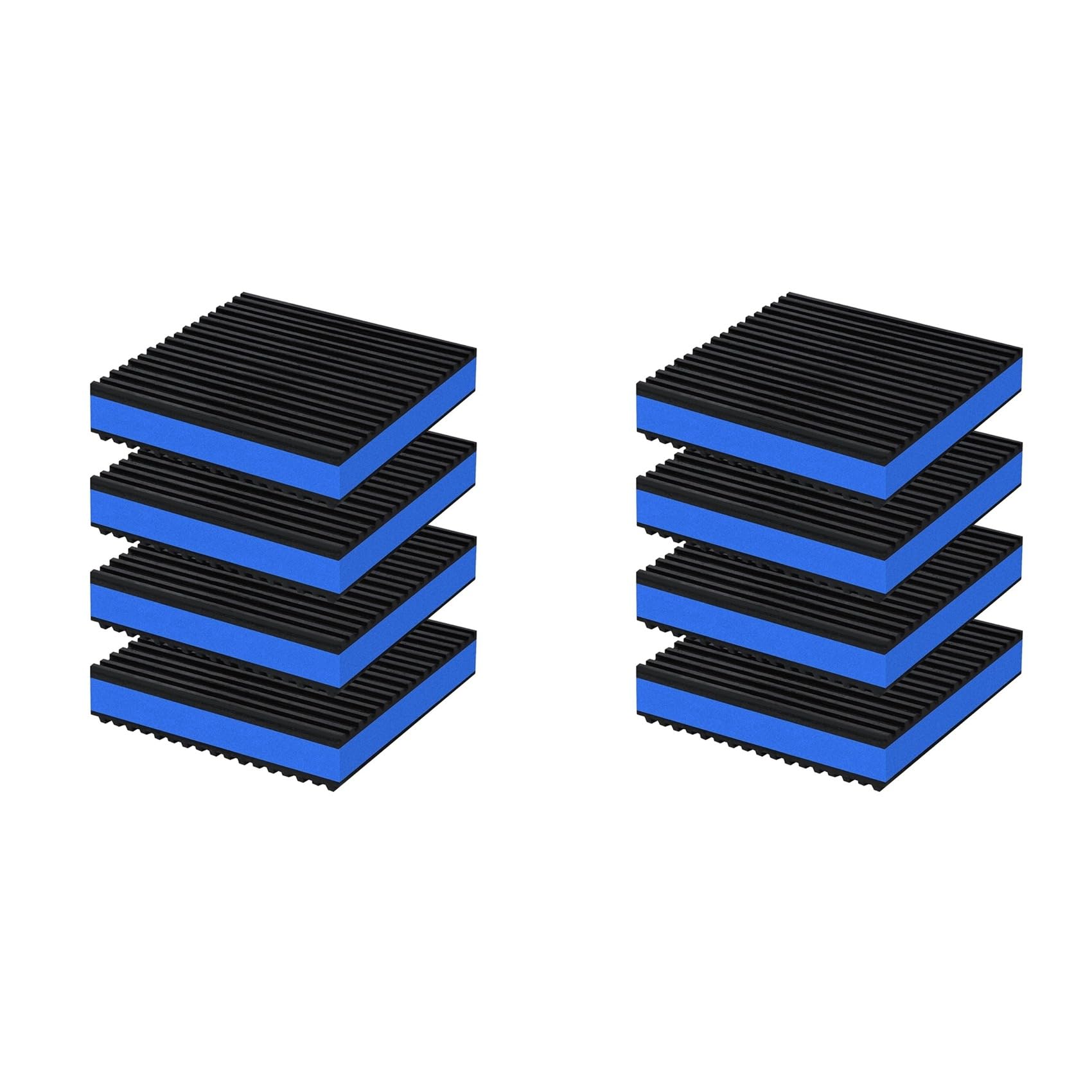 Aundhegrtt 8Pcs Anti Vibration Pads 4x4x7/8Inch Sound Isolation Ribbed Rubber Mats with EVA Center, Vibration Isolation Pads