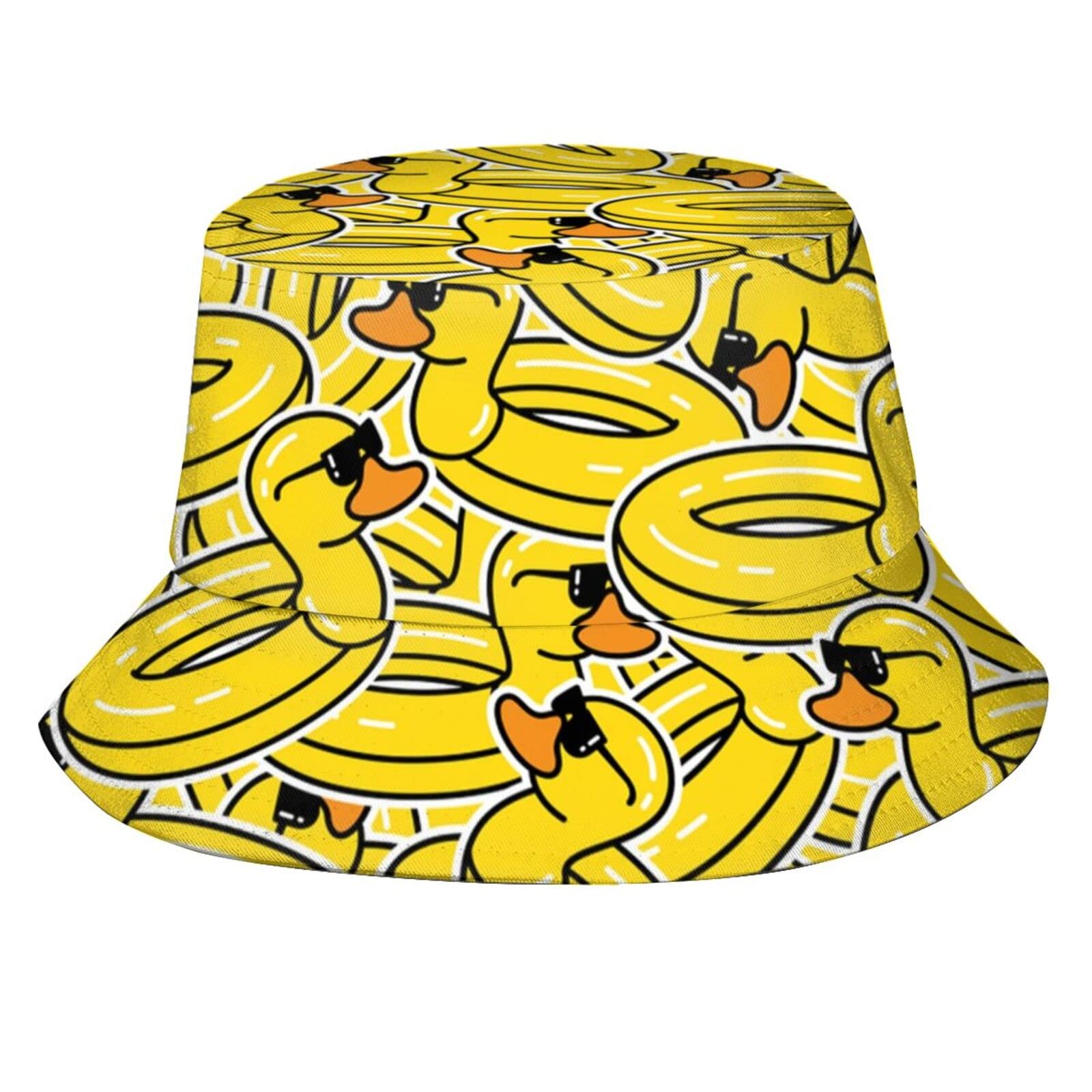 Funny Duck Bucket Hat Fisherman Hat Beach Travel Sun Hat Outdoor Cap for Unisex Men Women