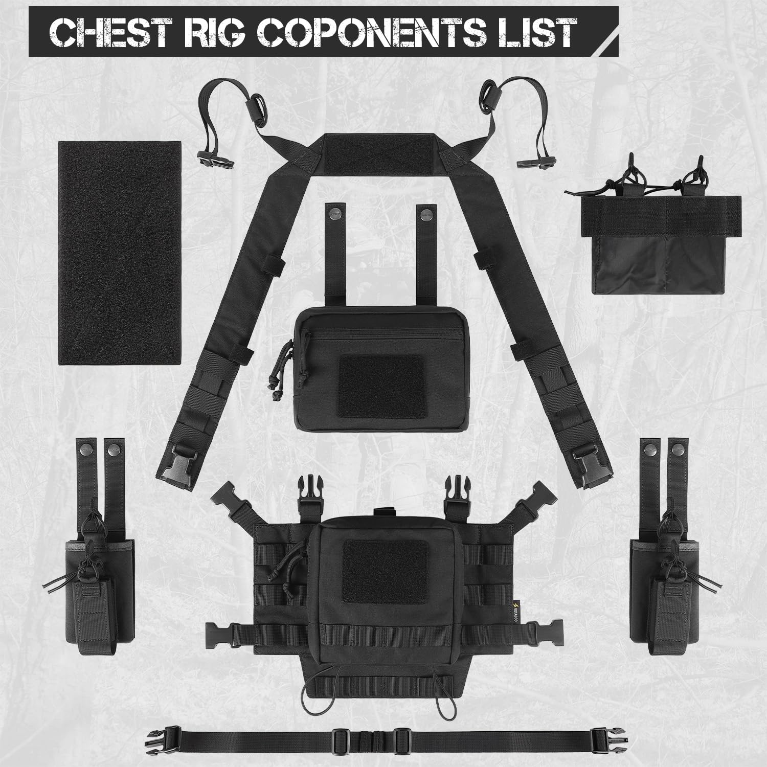 VOTAGOO Protège-poitrine tactique Paintball Chest Rig