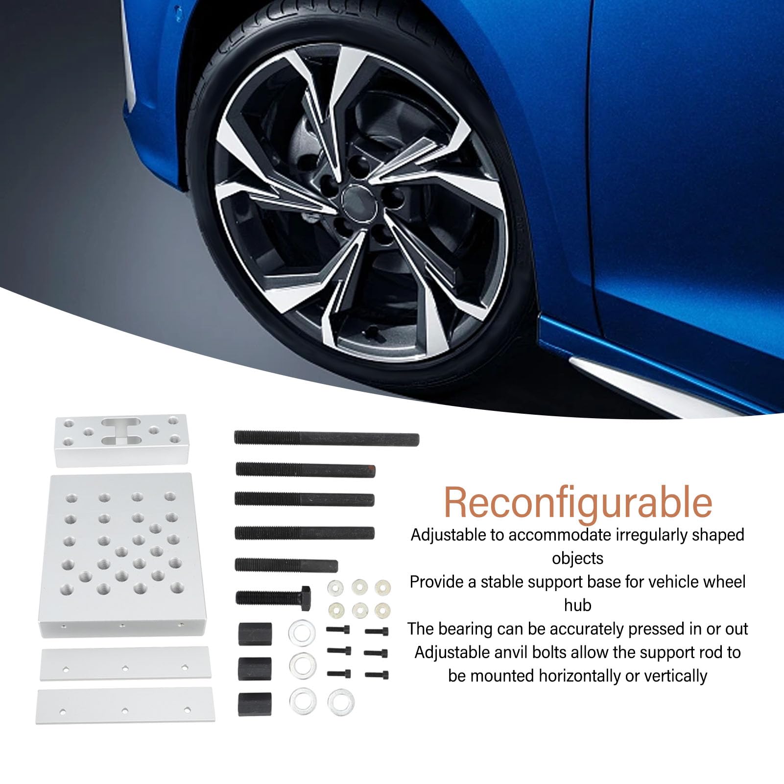 XHTLLO Universal Drill Press Support Block Plate Tool Set, 30 Ton Car Wheel Hub Bearing Bushing Repair Removal Installation Tool, Adjustable Base for Stability and Versatile