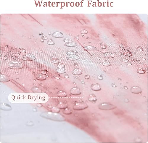 Miniatura 4 de Haute Farmhouse - Cortina de ducha de tela moderna de tela de poliéster rosa impermeable con estampado de poliéster rosa para baño, 72 pulgadas de