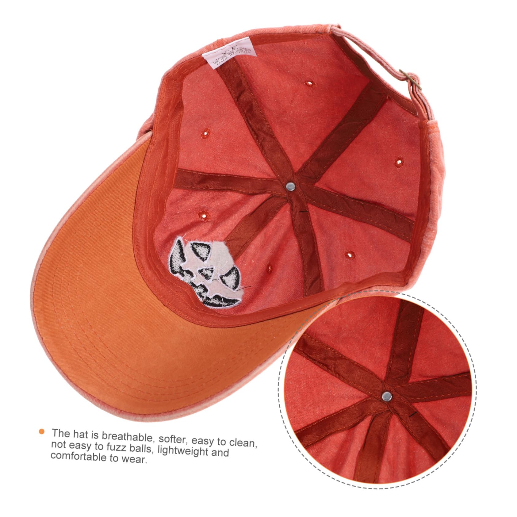 Ipetboom 4piezas Gorra De Béisbol Bordada De Halloween y Lavable Sombrero De Protección Solar para Hombres y Mujeres Naranja