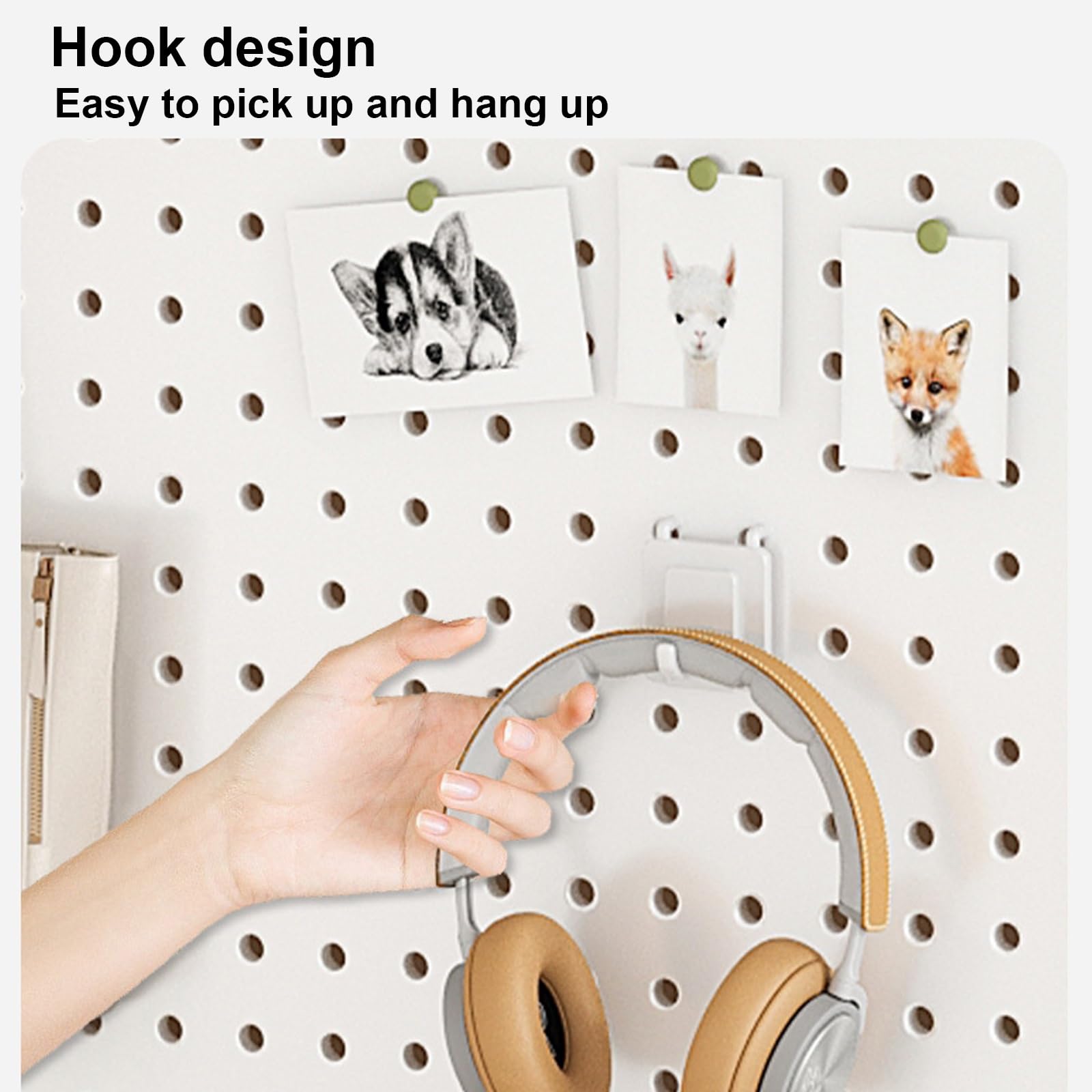 Metalowy organizer na pegboard z 20 haczykami, wytrzymała stalowa tablica narzędziowa do ścian garażowych i ekspozycji rzemieślniczych, 120 x 50 cm, czarne rozwiązanie do przechowywania narzędzi i