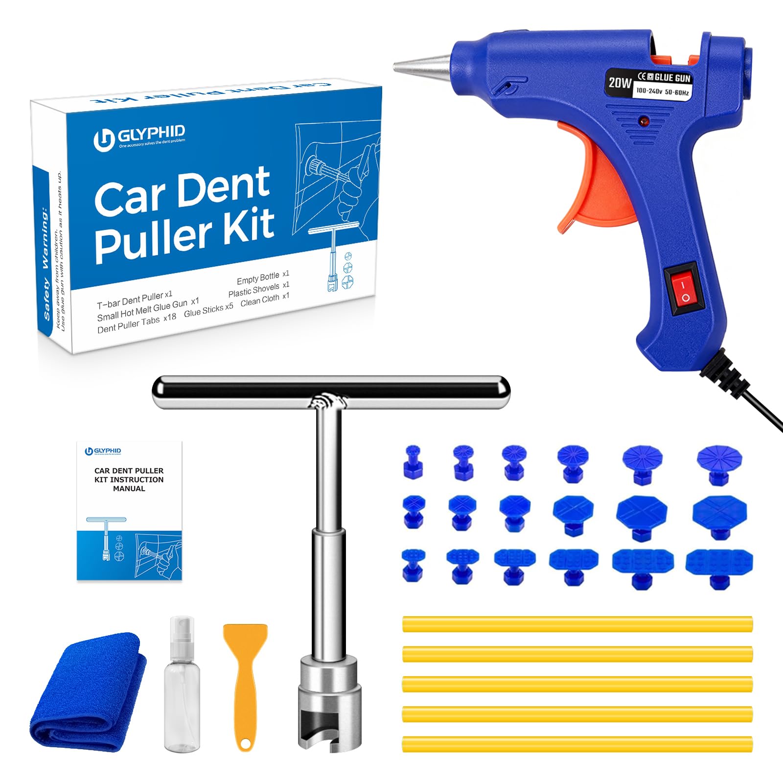 GLYPHID Car Dent Repair Removal Kit Small Paintless Auto - body repair tools | Mubboo