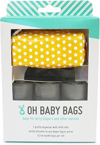 Miniatura 8 de Dispensador de bolsas de pañales sucias suizas, soporte de bolsa con clip que se fija a cualquier bolsa de pañales, 48 bolsas grandes con asa de