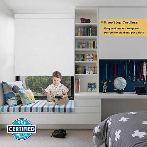 Miniatura 5 de Xidamen Persianas enrollables sin cordones de tamaño personalizado para ventanas de interior, cenefa de casete jacquard, persianas con aislamiento