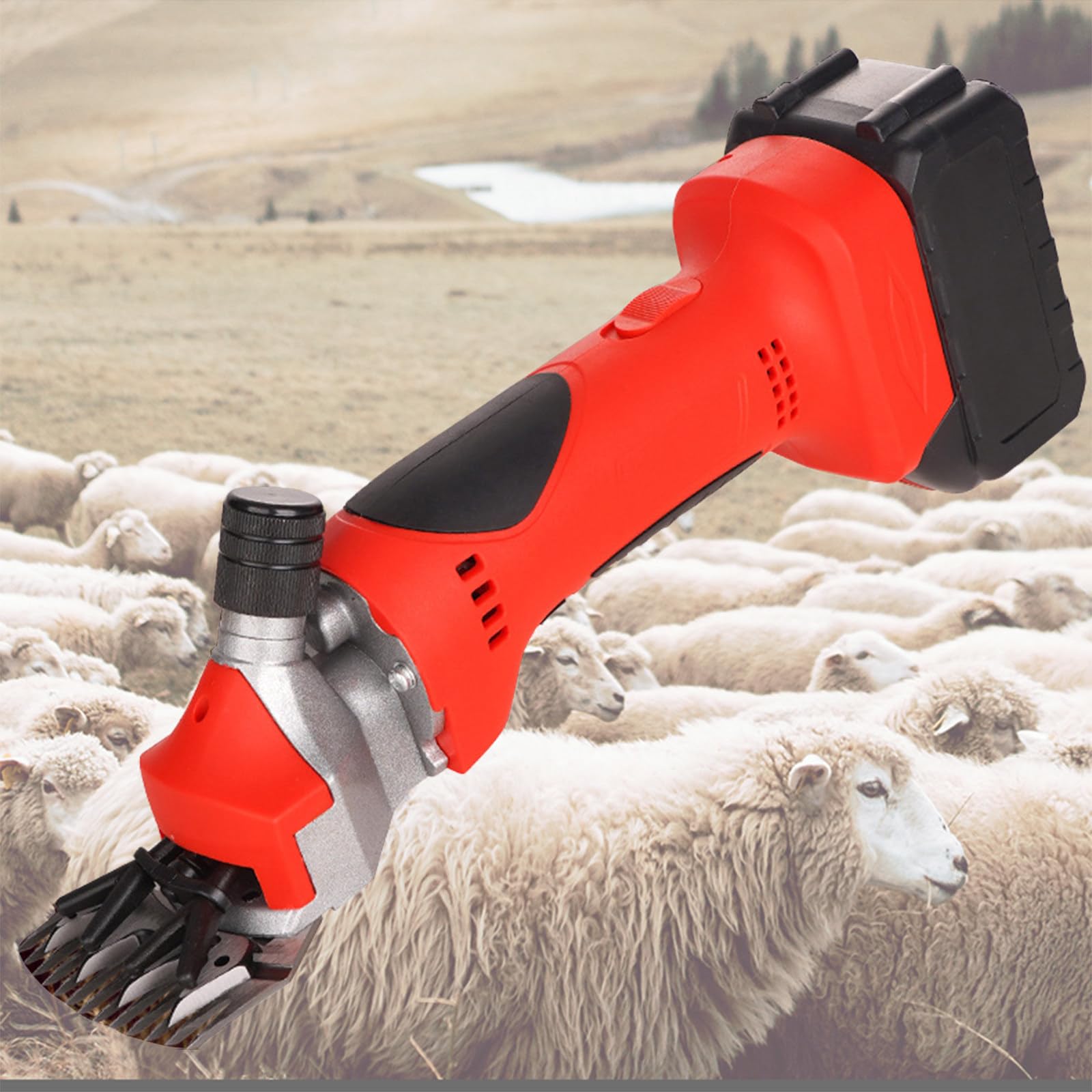Tosatrice Professionale per Pecore 550W 2800giri/min, con 2 Batterie Litio 1500mAh 12V per l'Uso Senza Fili, per Capra Alpaca Cammello