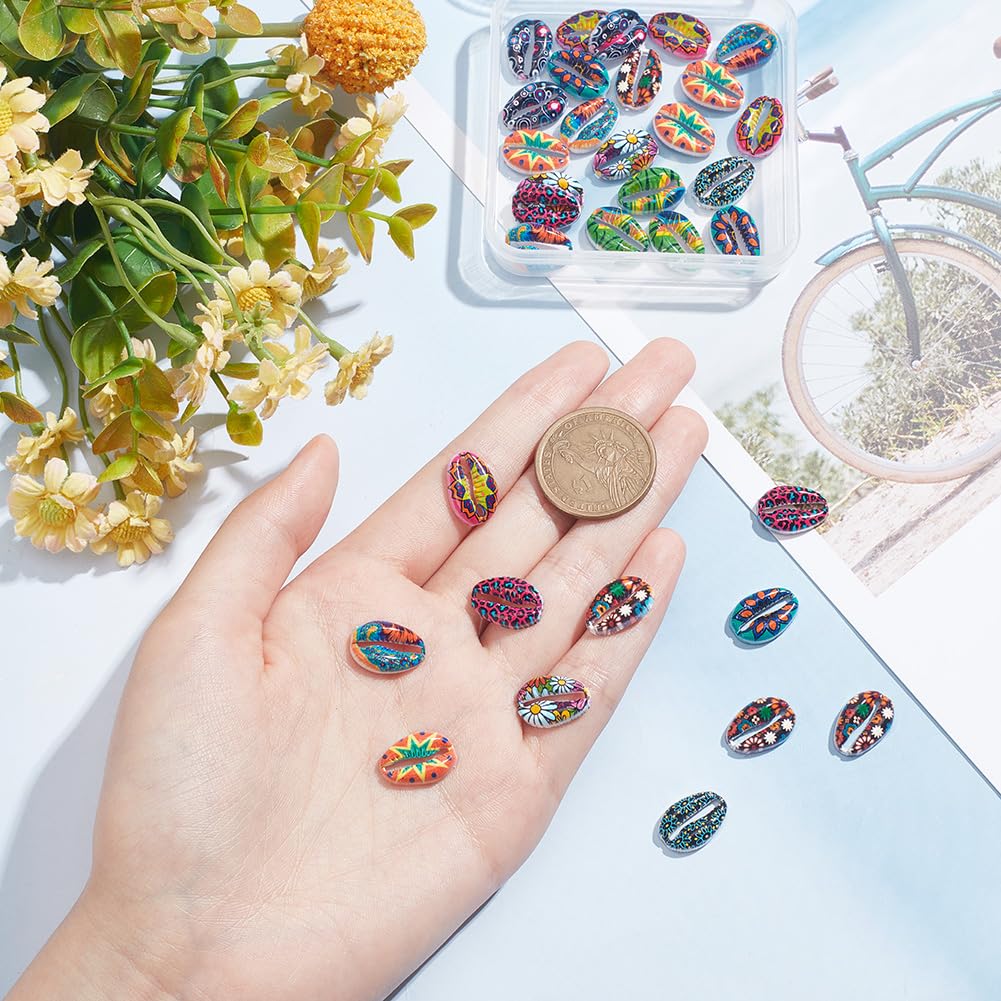 Superfindings 60 pz 6 colori conchiglia ciprea perline tinte e trafila