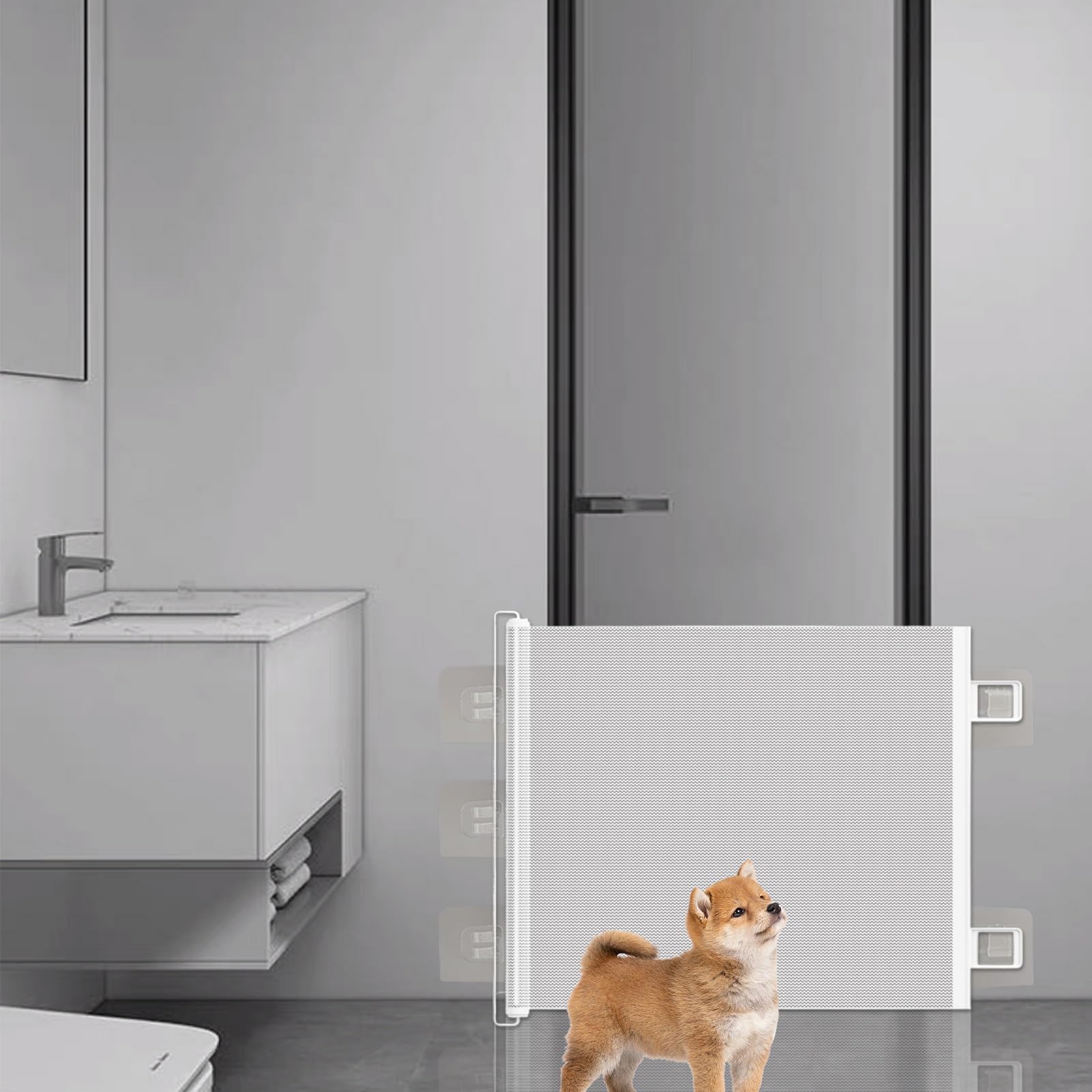 Puerta delantera para perro, retráctil de seguridad