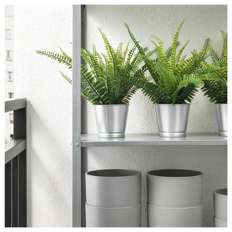 Image of PAPERI Artificial Plant Home Decor - Green Imitation Fern Plastic Artificial Grass Leaves Plant for Home Arrangement Decor Pack of 4