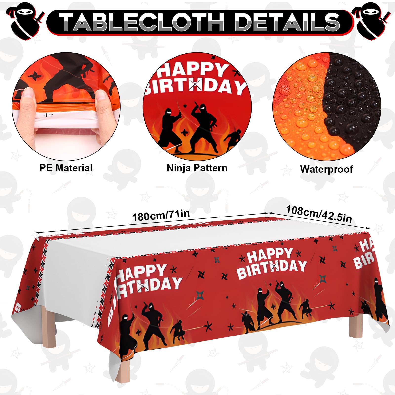 Amazon | Winrayk 125個 忍者誕生日パーティーデコレーション