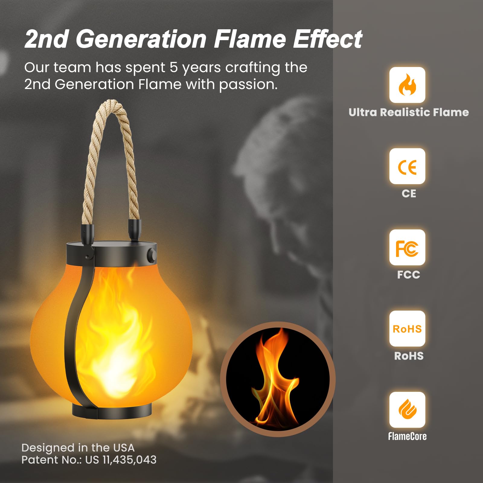 Hompavo Faroles solares Gen2 más grandes para exteriores, carga dual (USB/solar) y 2 modos, luces decorativas impermeables para colgar/mesa para patio, jardín, Halloween, decoración de Navidad