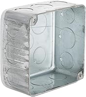 Raco 239 4-Inch Square Plenum Box, Drawn Steel, 2-1/8" Deep, UL Listed, 30.3 cu.in. Capacity, Gray