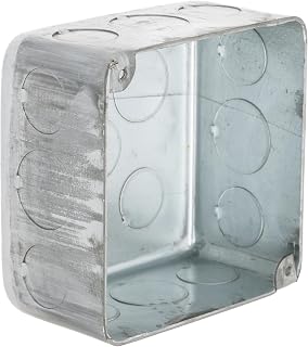 Raco 239 4-Inch Square Plenum Box, Drawn Steel, 2-1/8" Deep, UL Listed, 30.3 cu.in. Capacity, Gray