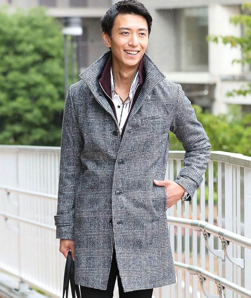 Amazon | [MENZ-STYLE] メンズスタイル ウール混イタリアンカラー