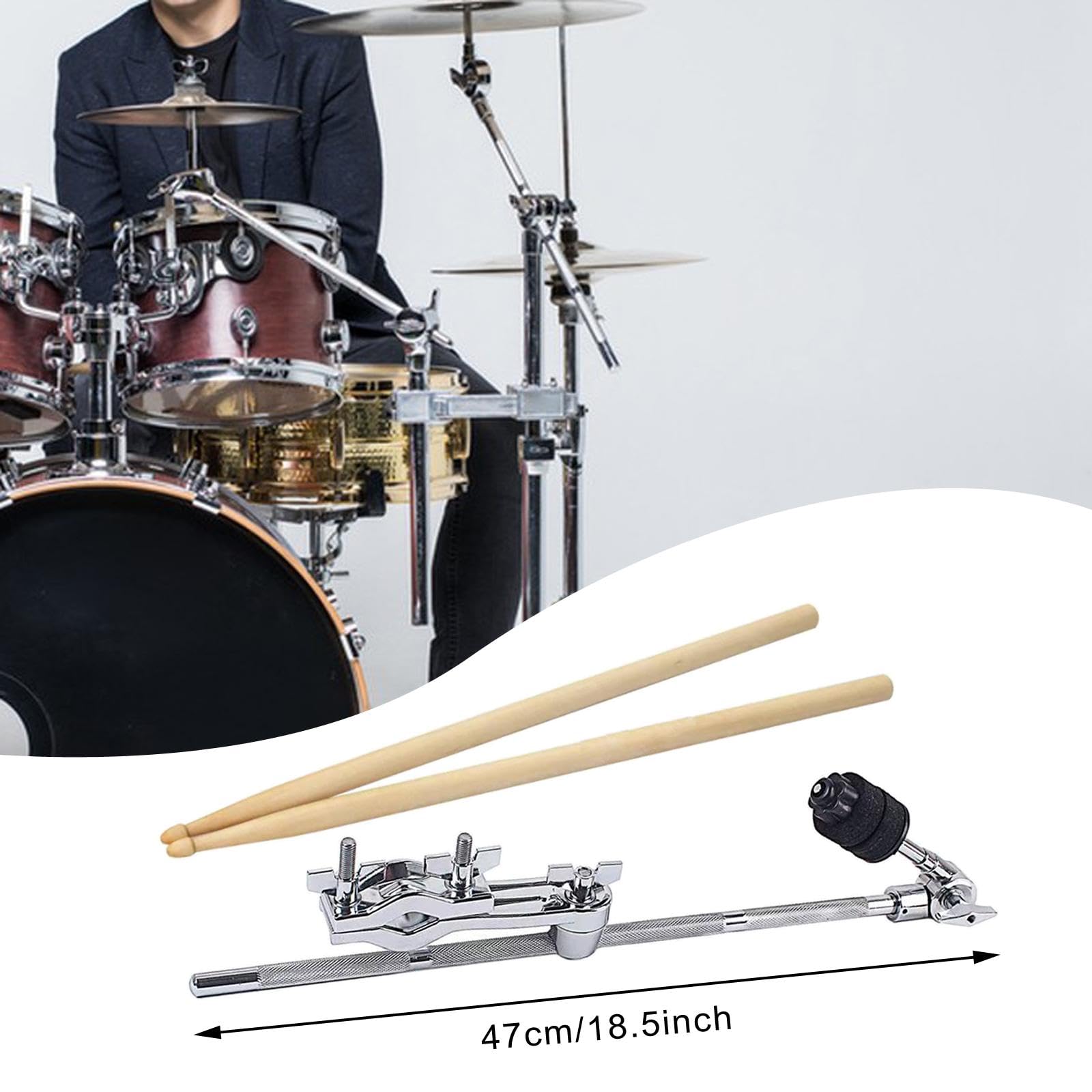predolo Cymbal Arm Brazo de Platillo Montaje Universal Abrazadera para Batería Incluye Baquetas Material Metálico y Madera Fácil de Usar Adecuado para