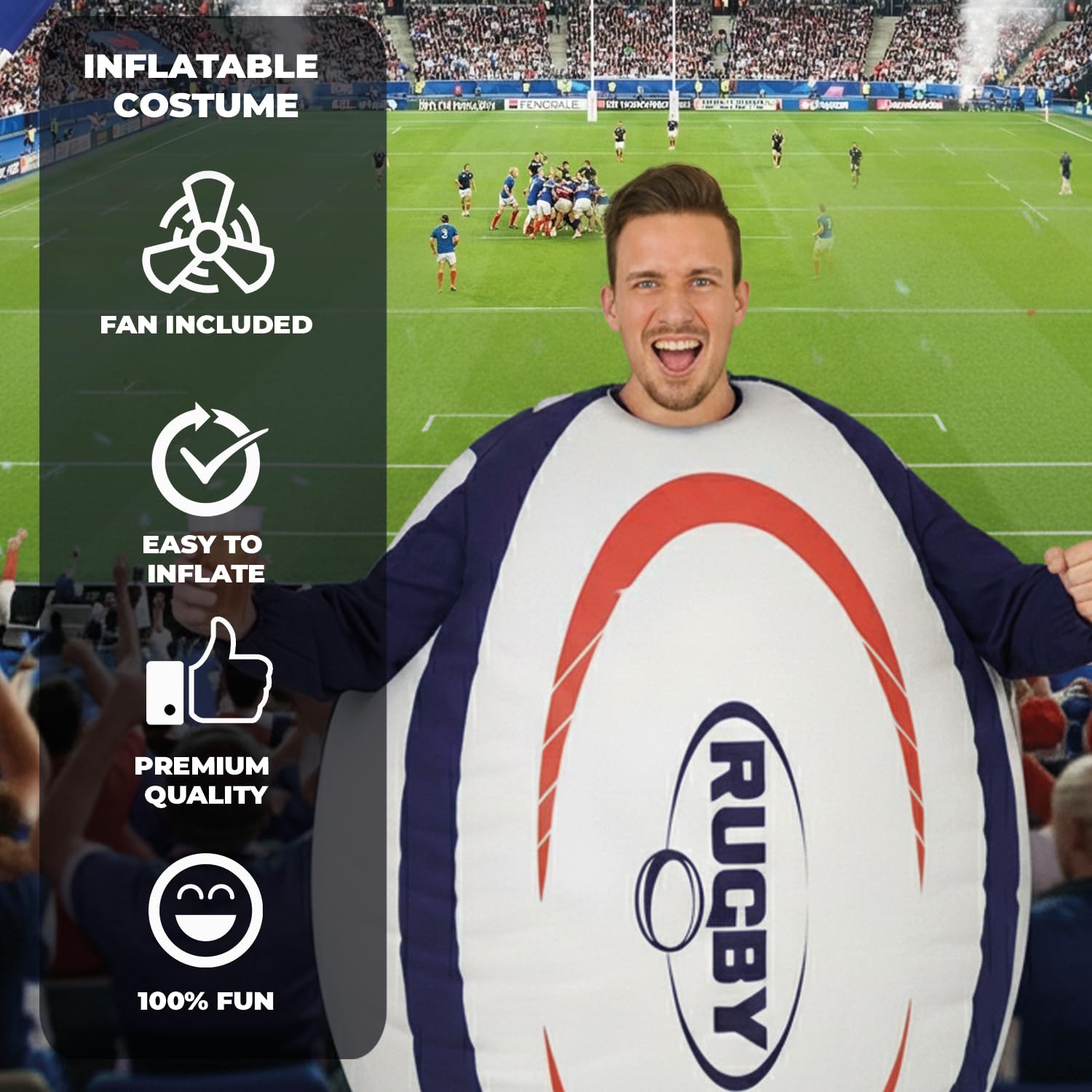 AirSuit® Inflatable Rugby Ball Costume for Adults - Image 2
