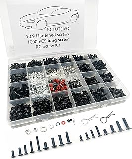 RC Screw Kit Universal Screws 1000pcs M3 M4 Assortment Set, Hardware Fasteners 1/8 1/10 1/12 1/16 Scale RC Cars Trucks Crawler, RC Screw Kit (Long Screw