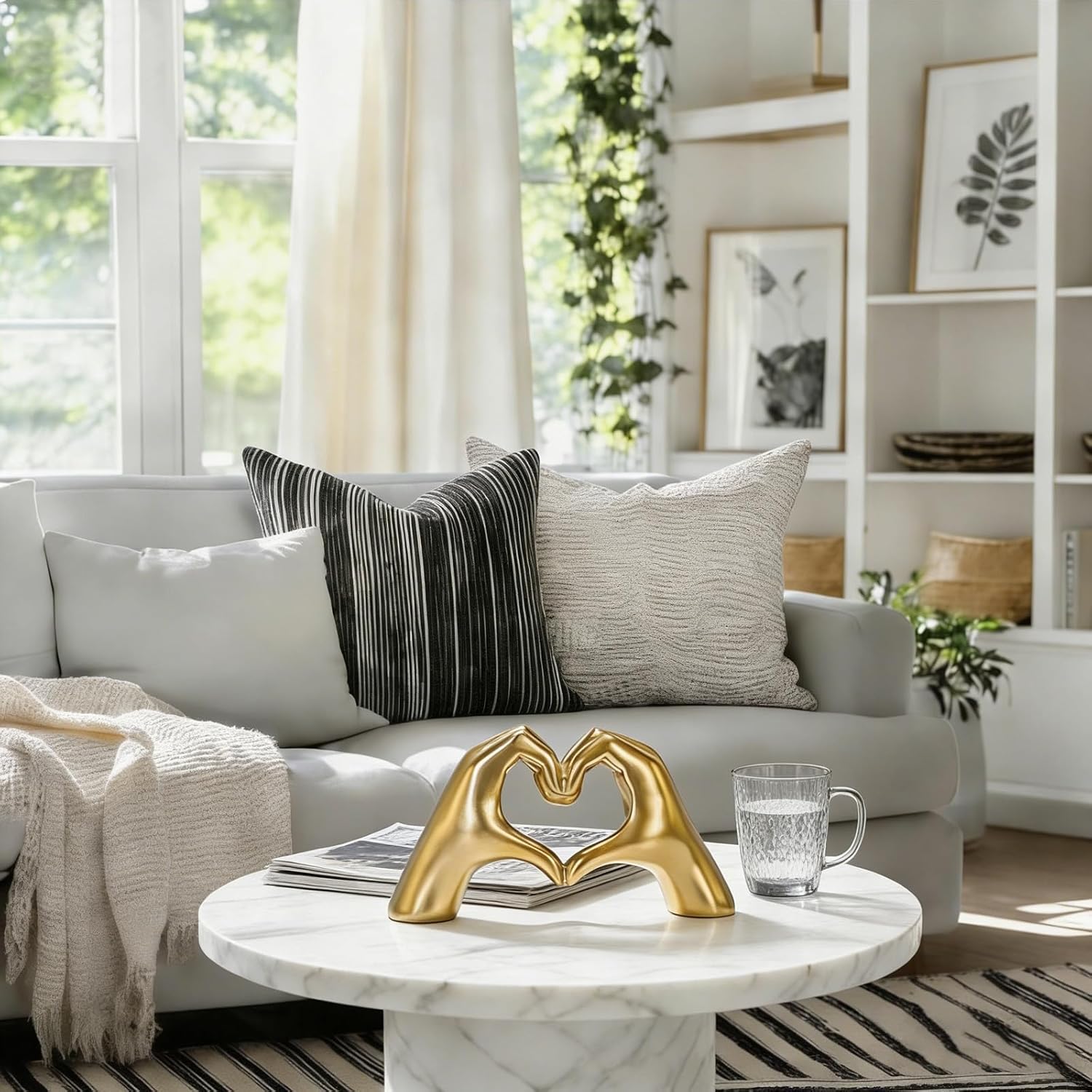 Gold Decor for Singer Fans Lover Merch Heart Hands Sculpture, Home Decor Living Room Accent Decor Love Statue for Bedroom Bookshelf Coffe Table Aesthetics Decorations Gifts for Women Mom Girlfriend - Image 5