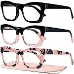 CCVOO 1.5 Oprah Style Reading Glasses for Women, Stylish Eyeglasses, Blue Light Readers for Women, Cheaters