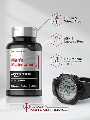 Miniatura 5 de Horbäach Multivitamínico para hombre  60 cápsulas  Fórmula avanzada  con vitamina C, D, magnesio, minerales y más  Suplemento sin OMG y sin gluten
