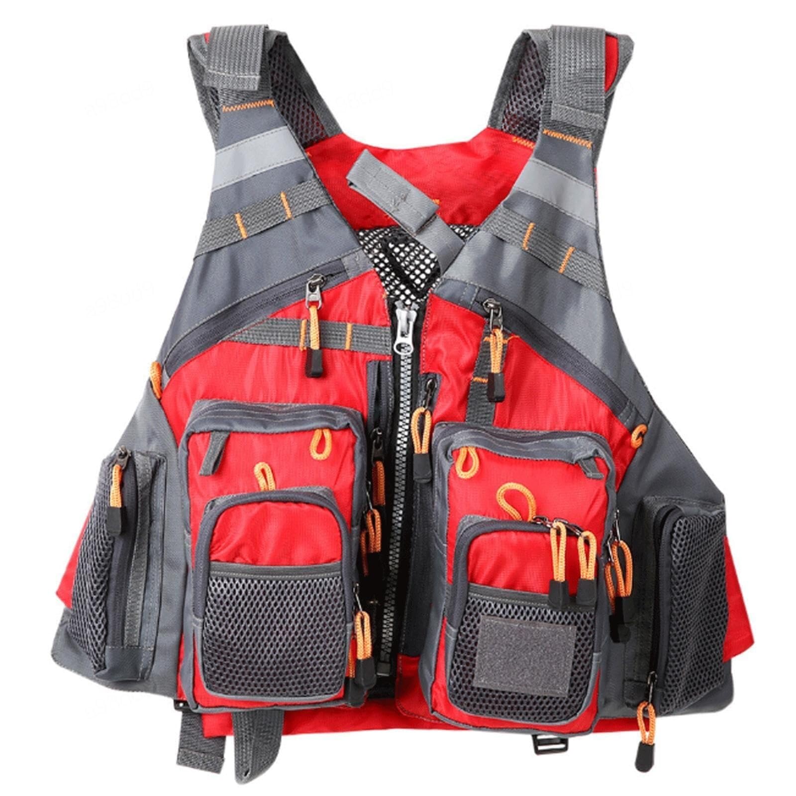 Gilet de Sauvetage Léger et Respirant for Adultes, Gilet de Natation for la Pêche, Le Kayak, Le Bateau, Le Paddle et la Natation(Red)