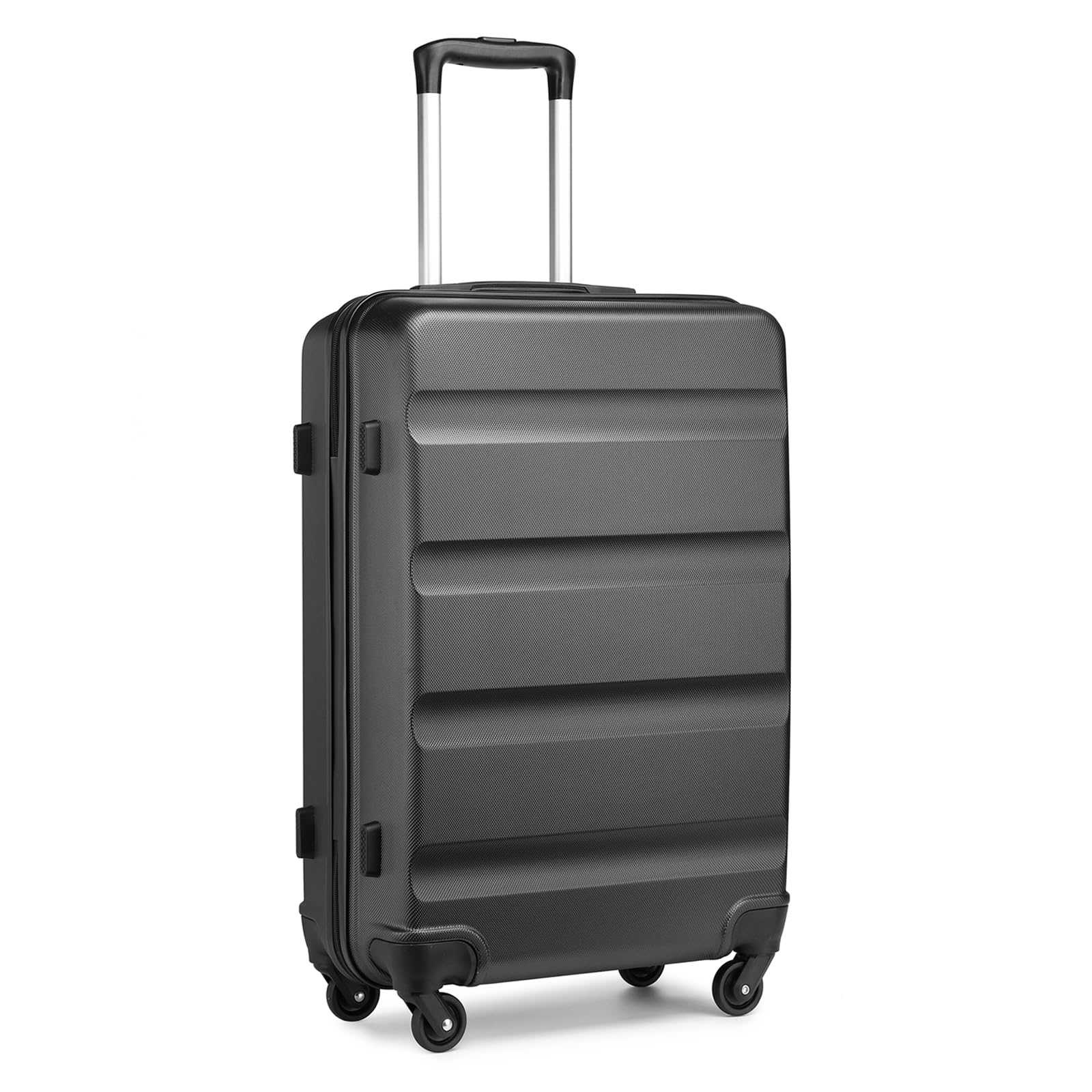 Kono Valigia rigida in ABS+PC con 4 ruote girevoli e serratura TSA, Nero , 28" Large, Valigia