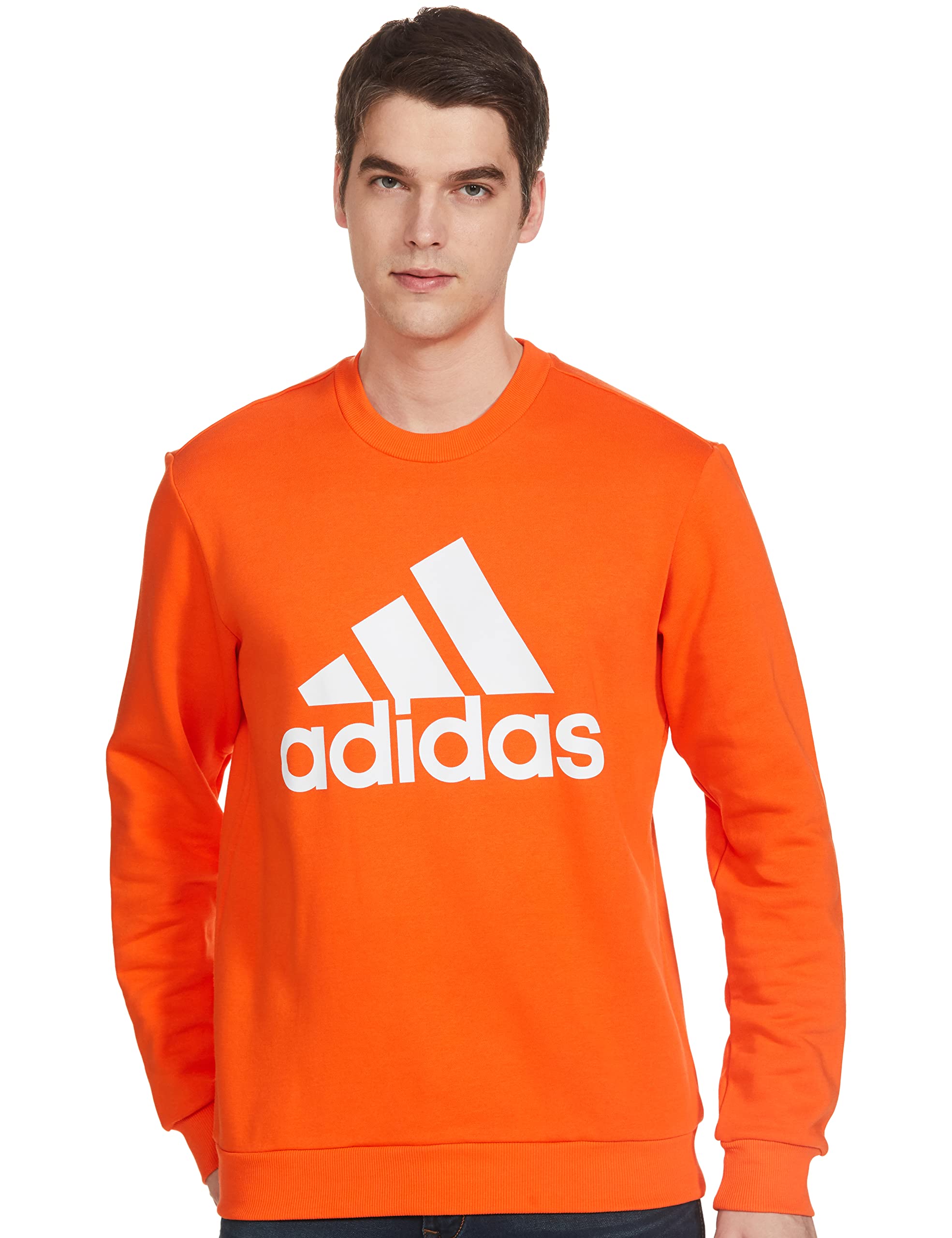 AdidasMens M Bl Fl Swt Sweatshirt (Hs8104_2Xl, Semi Impact Orange/White, 2Xl)