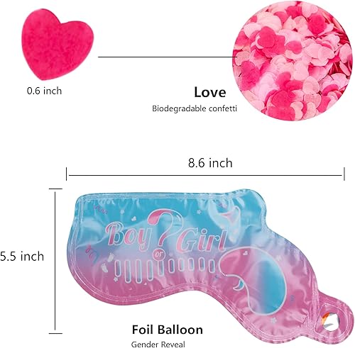 Miniatura 9 de Pistola de felicitación con globos de confeti para revelación de género, para él o ella (juego de 5) suministros de fiesta para bebé niño o niña (5