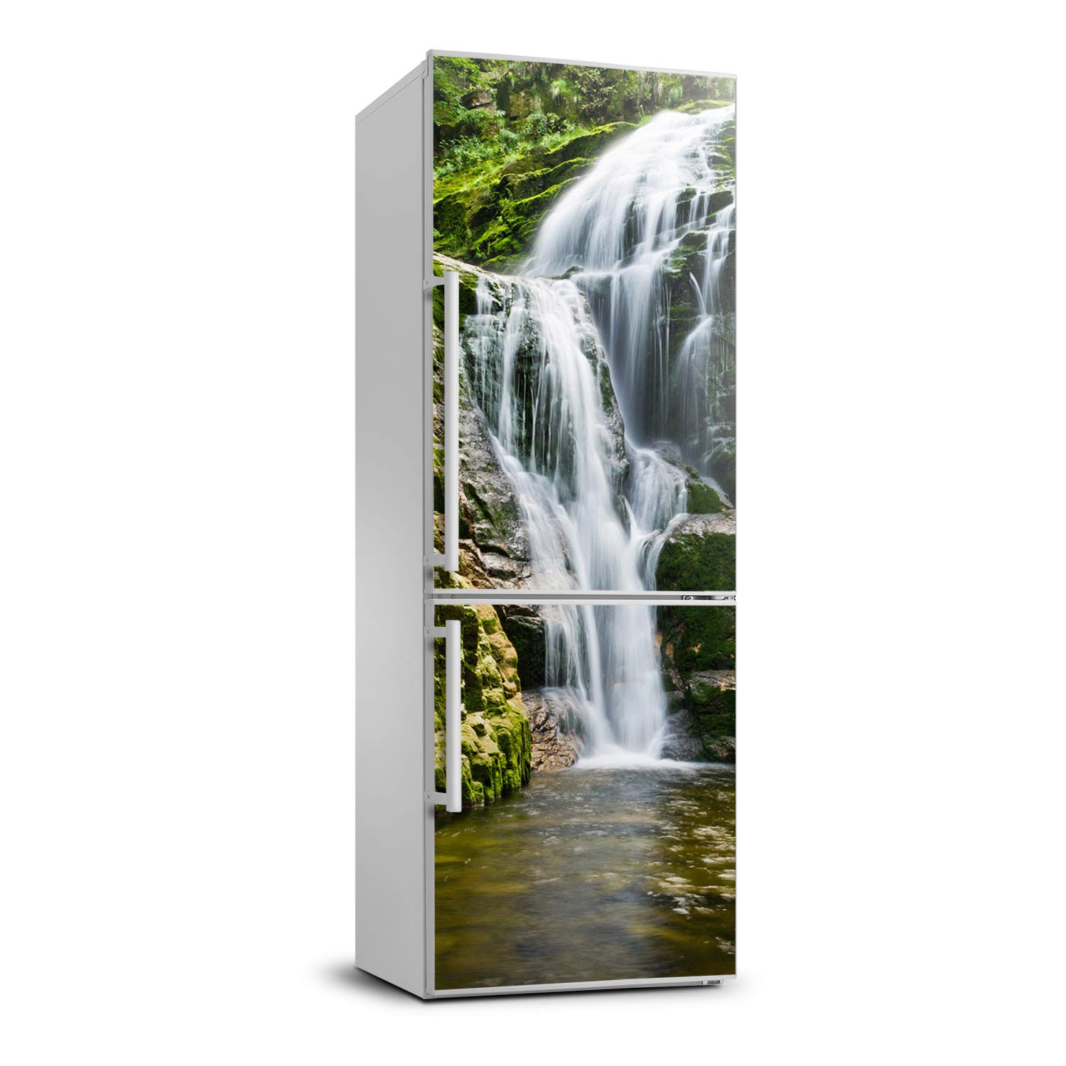 Autocollant frigo 70x190cm motif chute d'eau pour décoration cuisine Tulup