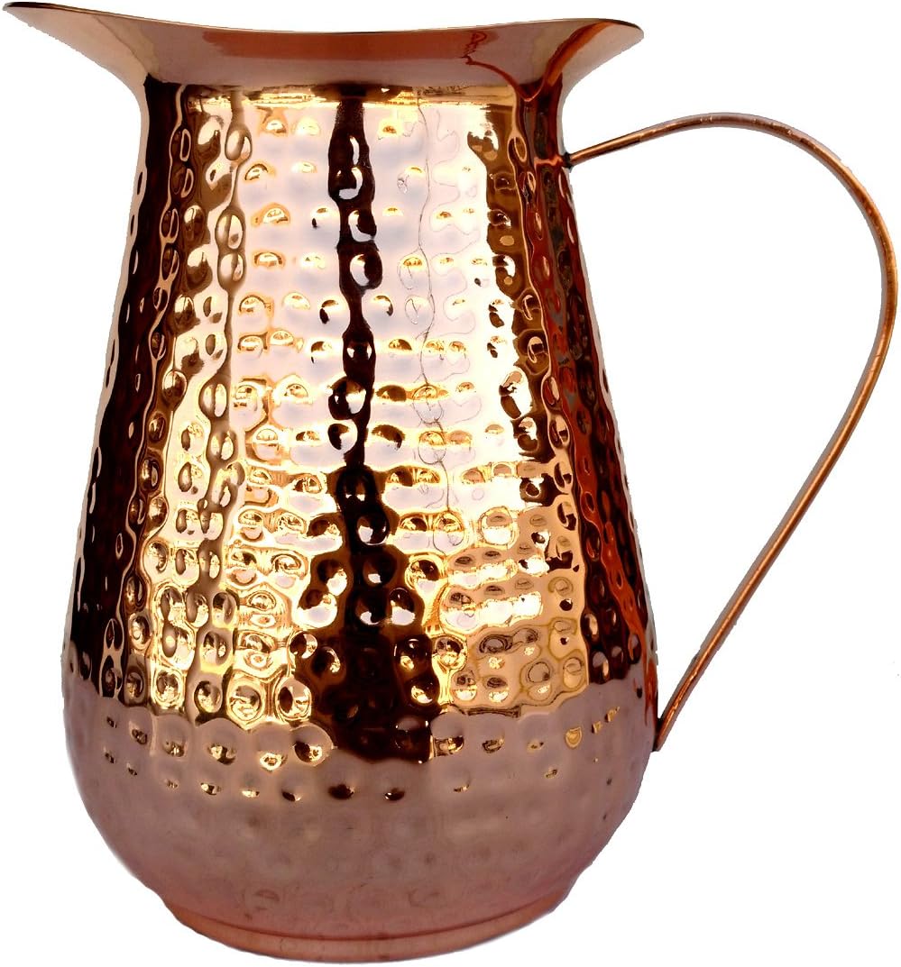 Pure Copper Hand Hammered Jug NEW Heavy Gauge Pure Solid Hammered Copper Moscow Mule