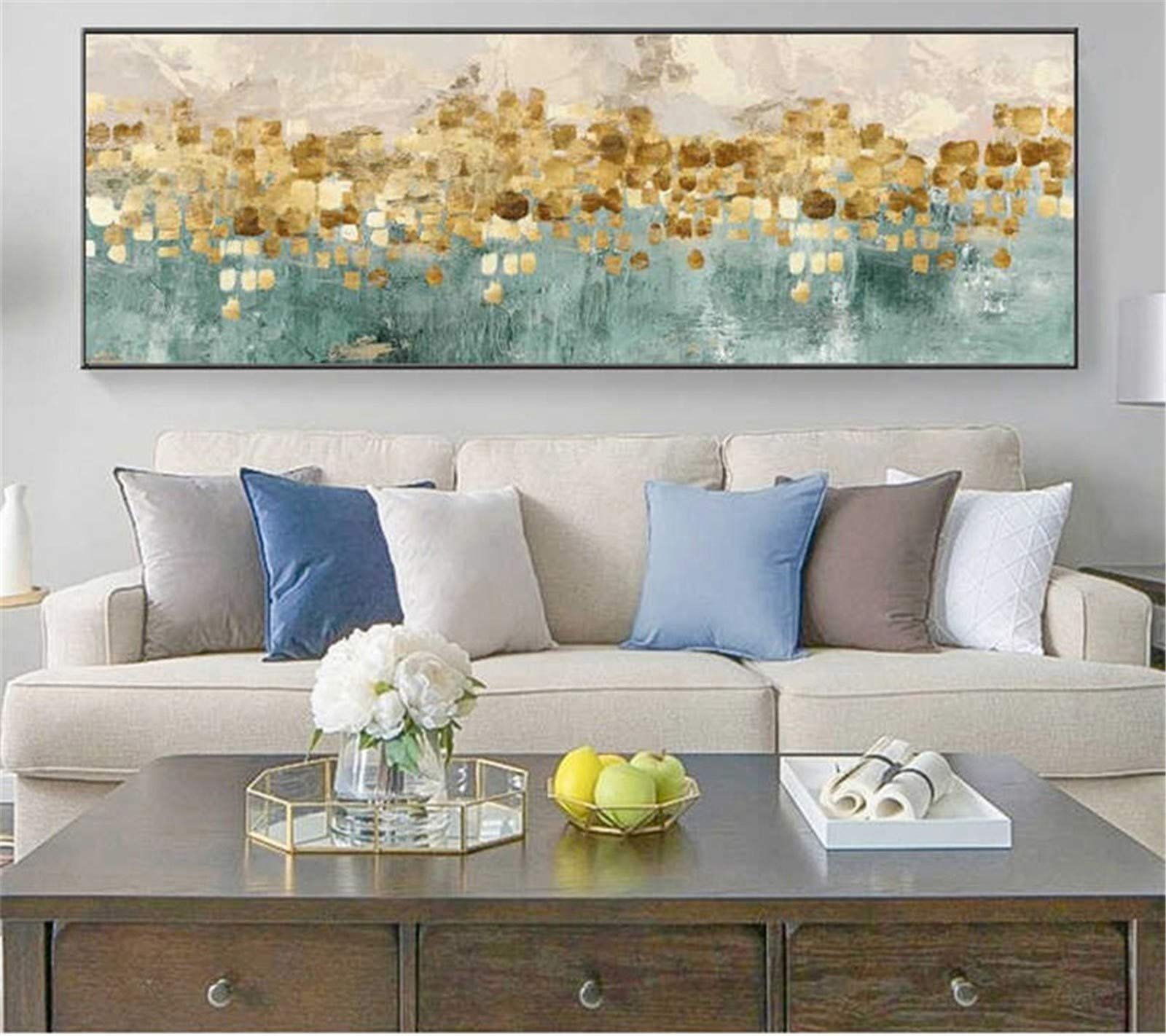 Kit de peinture diamant broderie 5D DIY grand format 32x64inch avec strass carrés paysage abstrait