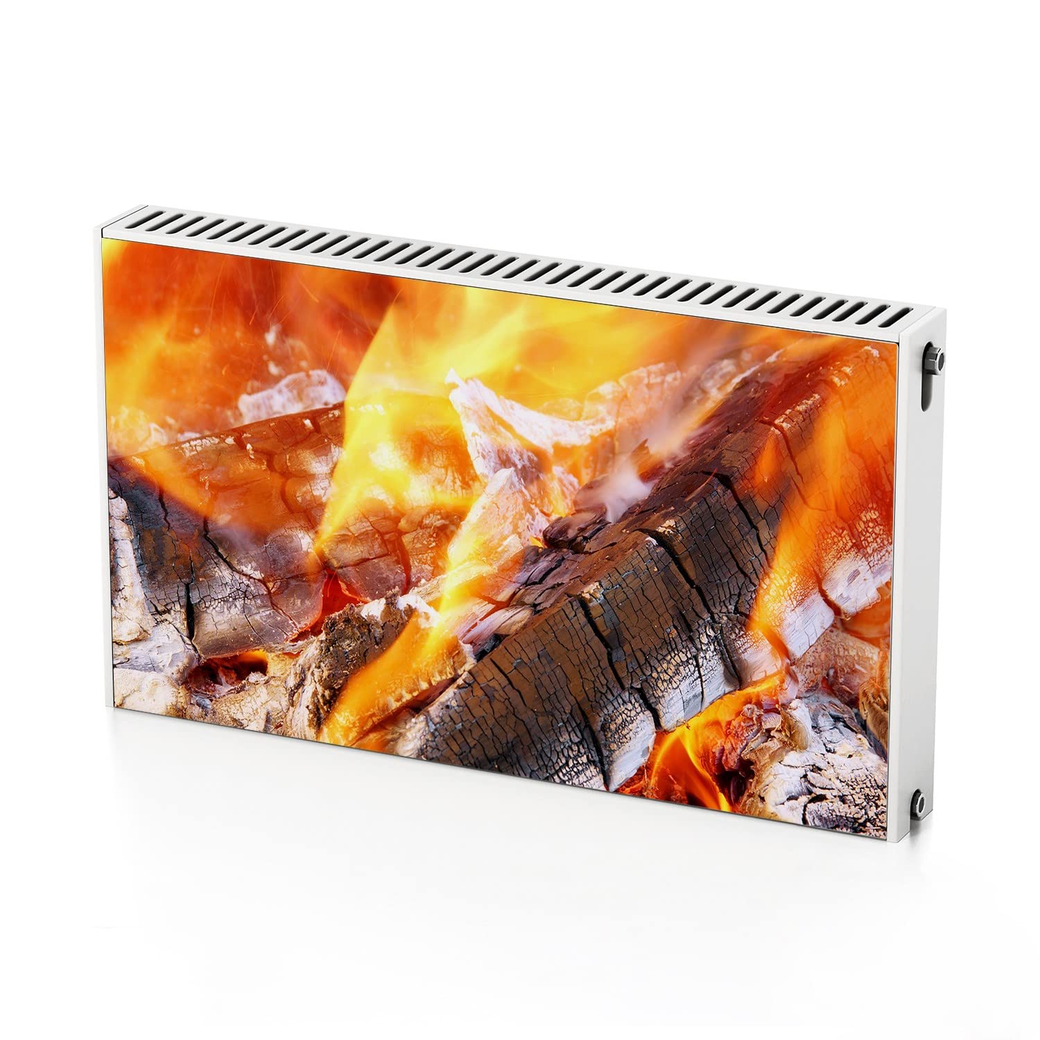 Décoration aimant de radiateur haut de gamme motif bois cheminée Coloray 100x60cm