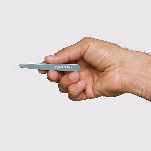 Miniatura 6 de Tweezerman Pinzas inclinadas de color azul niebla exclusiva - Pinzas para depilación, acero inoxidable