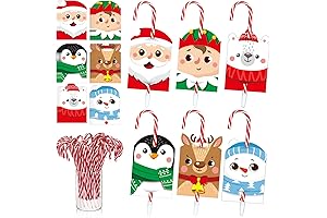 36 Pcs Christmas Candy Cane Pens with 36 Pcs Greeting Cards