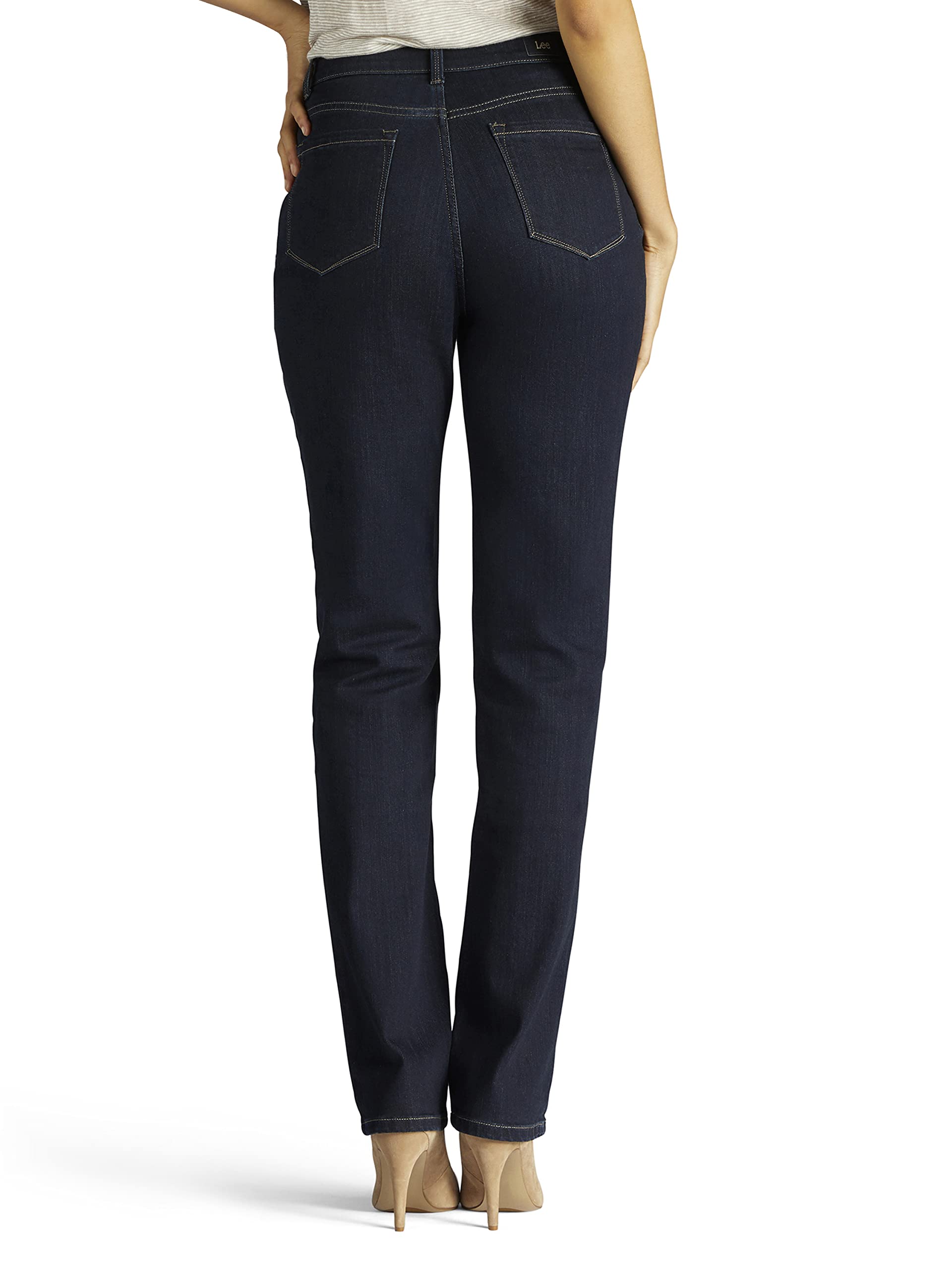 Lee Women's Plus Size Instantly Slims Classic Relaxed Fit Monroe Straight Leg Jean