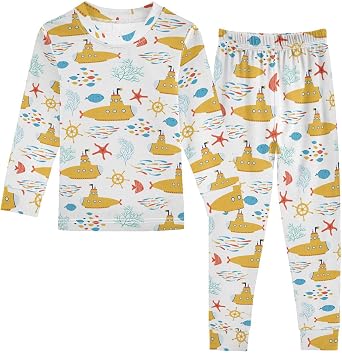 Unisex Long-Sleeve PJ Sets, 2-Piece Pajamas Sleepwear