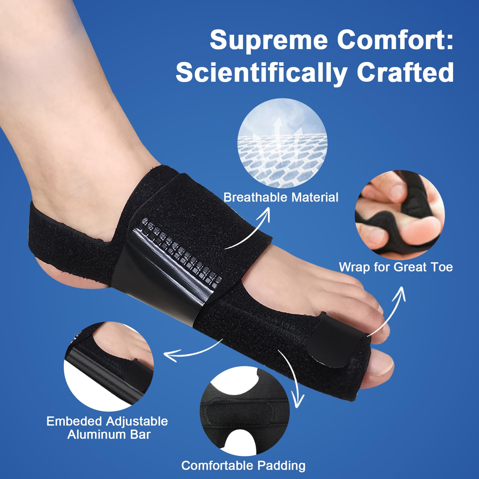 Hallux Valgus Korrektor für Frauen und Männer, Großzehenabstandhalter zur Linderung von Ballenzehen, Zehenspreizer für Hallux Valgus, 2 Einstellbare Korrektur, Korrektur, Zehenkorrektur