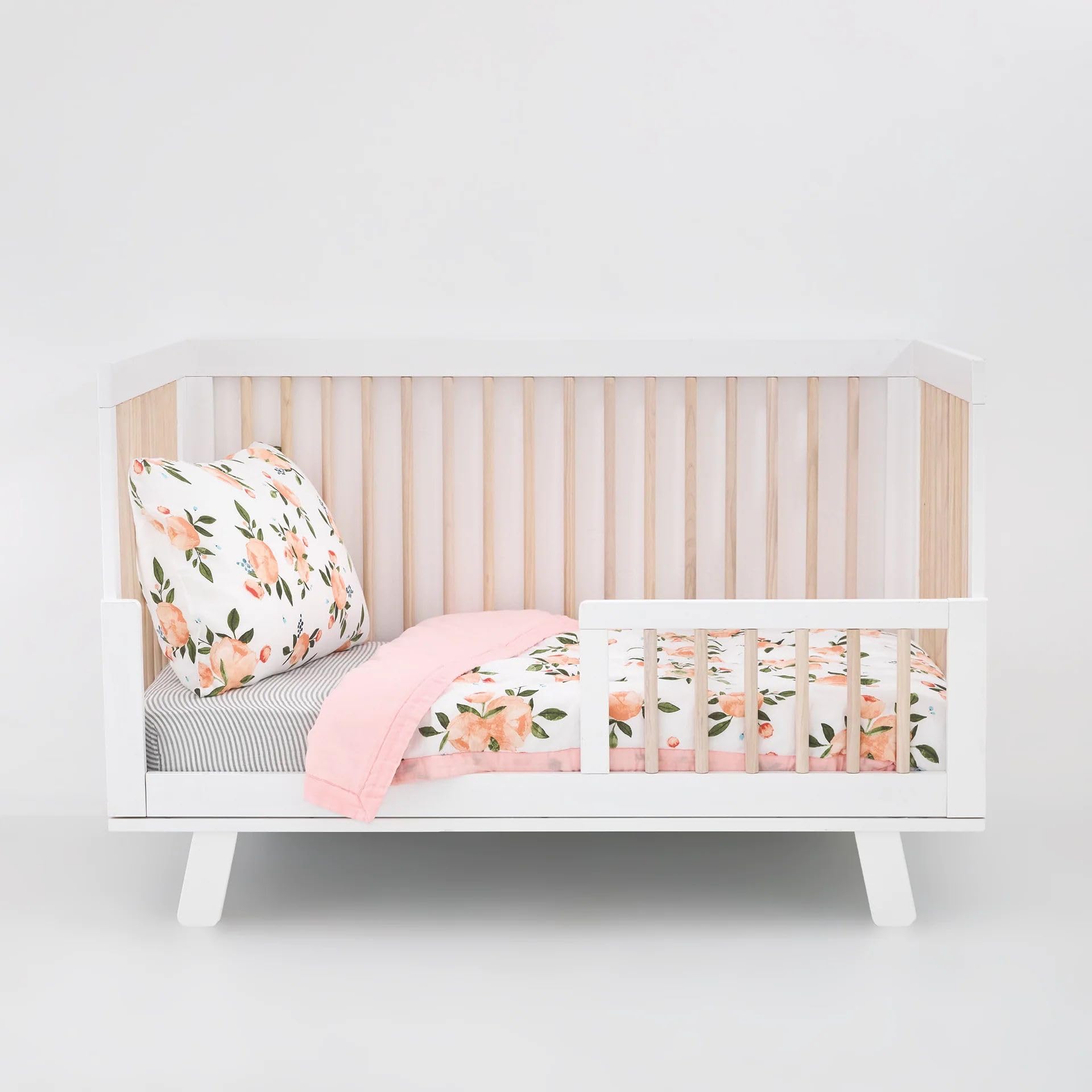 Little Unicorn Toddler Bedding 3-Piece Set | Includes Comforter, Crib Sheet &amp; Pillowcase | Soft &amp; Breathable Muslin Fabric | for Convertible Cribs &amp; Toddler Beds (Watercolor Roses Grande)