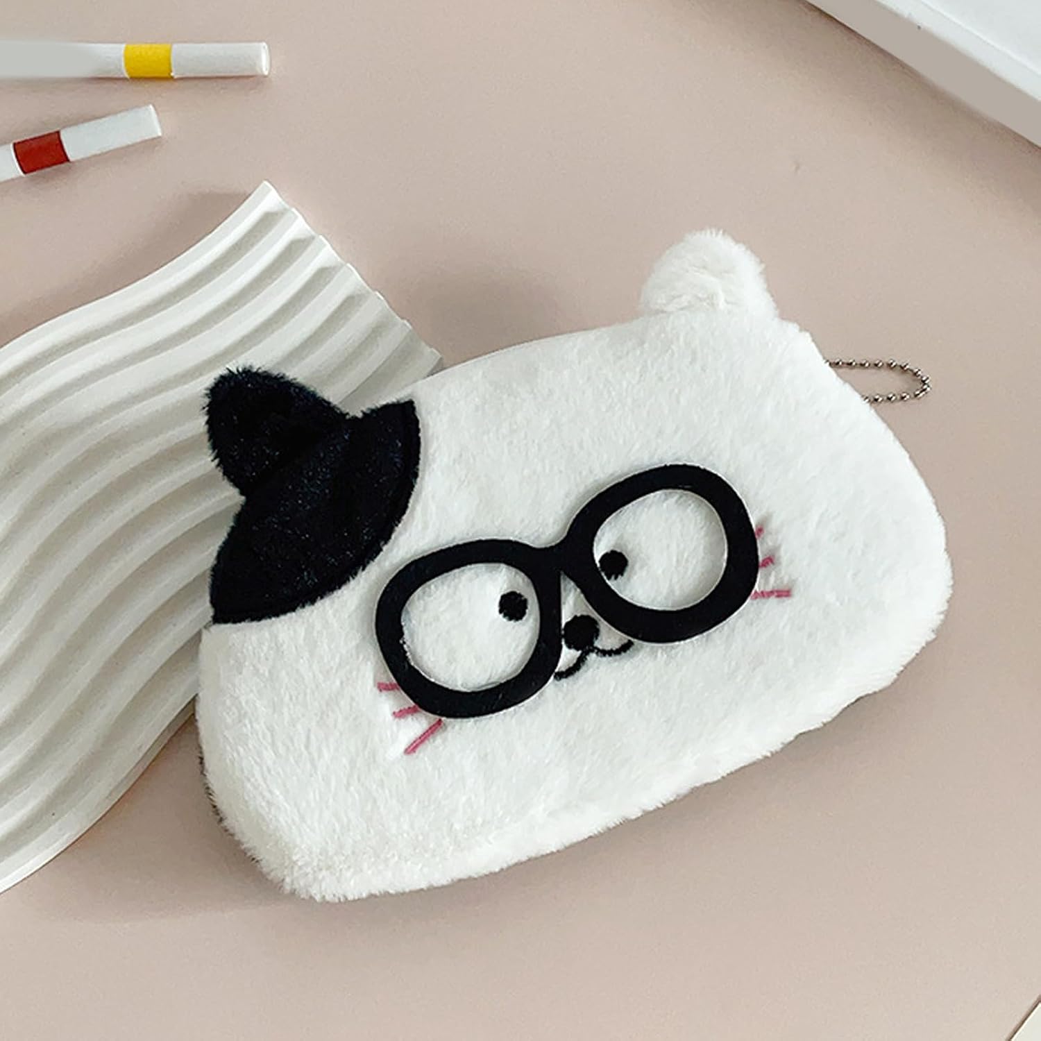 Cosmetic Items Bag Coin Purse Keychain, Lovely Small Wallets Plush Pouches with Zippers Keychain Makeup Bag Gifts Pouches