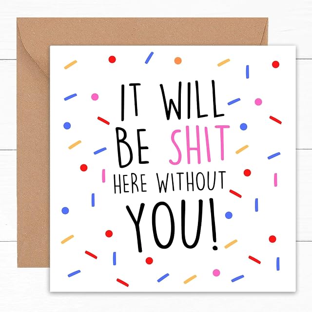 Funny Rude Leaving Card | Cards for New Job | Farewell Coworker Colleague | Good Luck Congratulations | Leaving Job Gifts & Presents | 15cm
