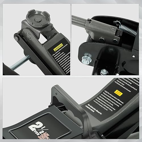 Miniatura 6 de Gato de piso de elevación de alto perfil bajo de 2,5 toneladas (5,000 libras) de aluminio y acero para cambio de neumáticos para automóviles de