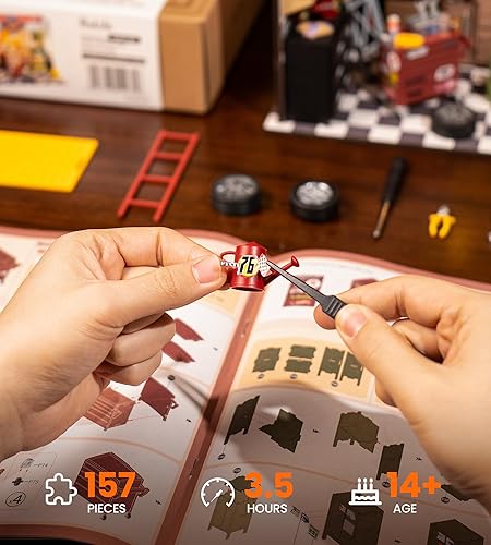 Miniatura 15 de Rowood Kit de casa en miniatura, kit de casa de muñecas en miniatura para adultos, kits de modelo para adultos para construir con LED, cumpleaños