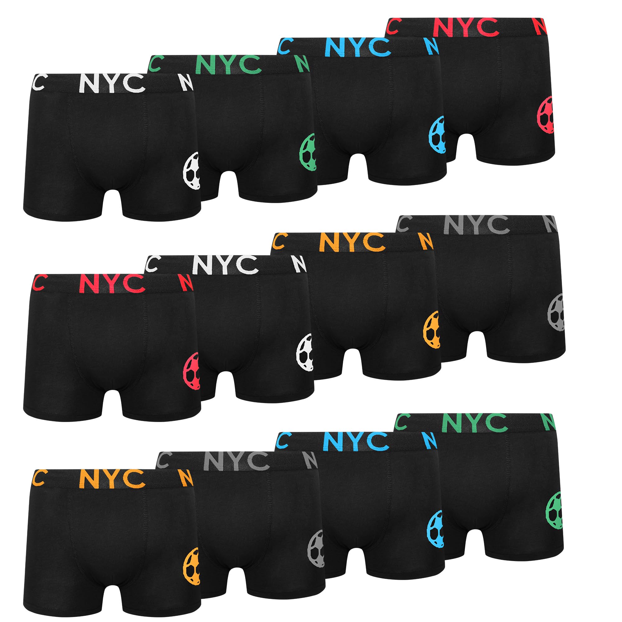 Lakpoau Jungen Boxershorts Unterhosen aus Baumwolle Boxershorts Unterhosen für Jungen Kinder Unterhose Unterwäsche 134-176 12er Pack 1605BL