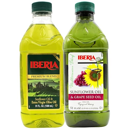 Iberia Aceite de oliva virgen extra y girasol 51 oz + aceite de girasol y semilla de uva Iberia 51 oz