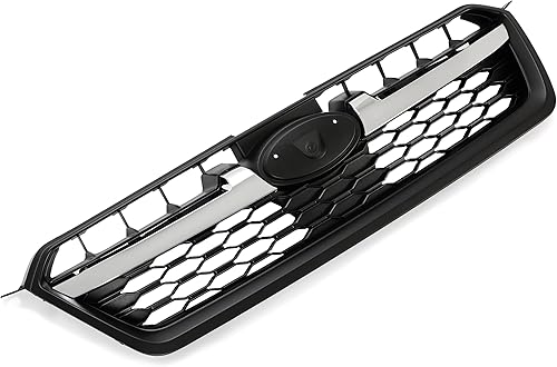 Miniatura 3 de HECASA Parrilla delantera compatible con Subaru Impreza 20112 2013 2014 91122FJ000 SU1200158 Conjunto de parrilla de parachoques negro+plateado