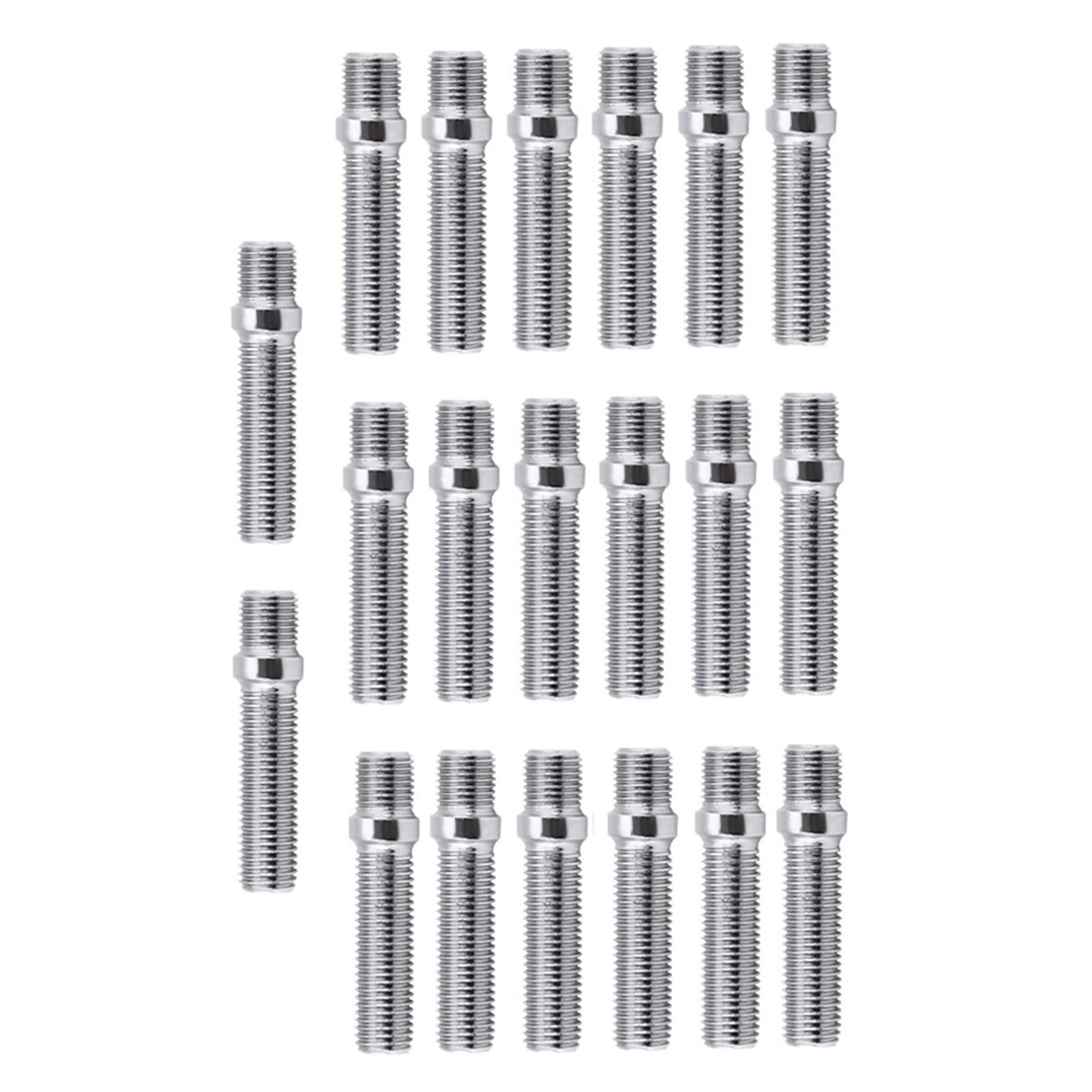 para Kit de Conversión de Espárragos, M12x15 Espárragos de Rueda Extendidos 20 Piezas 50 Mm Conversión de Espárragos de Ruedas Extendidas 12x1.5 a 12x1.5 Adaptador de Tornillo Apto para Kit de Convers