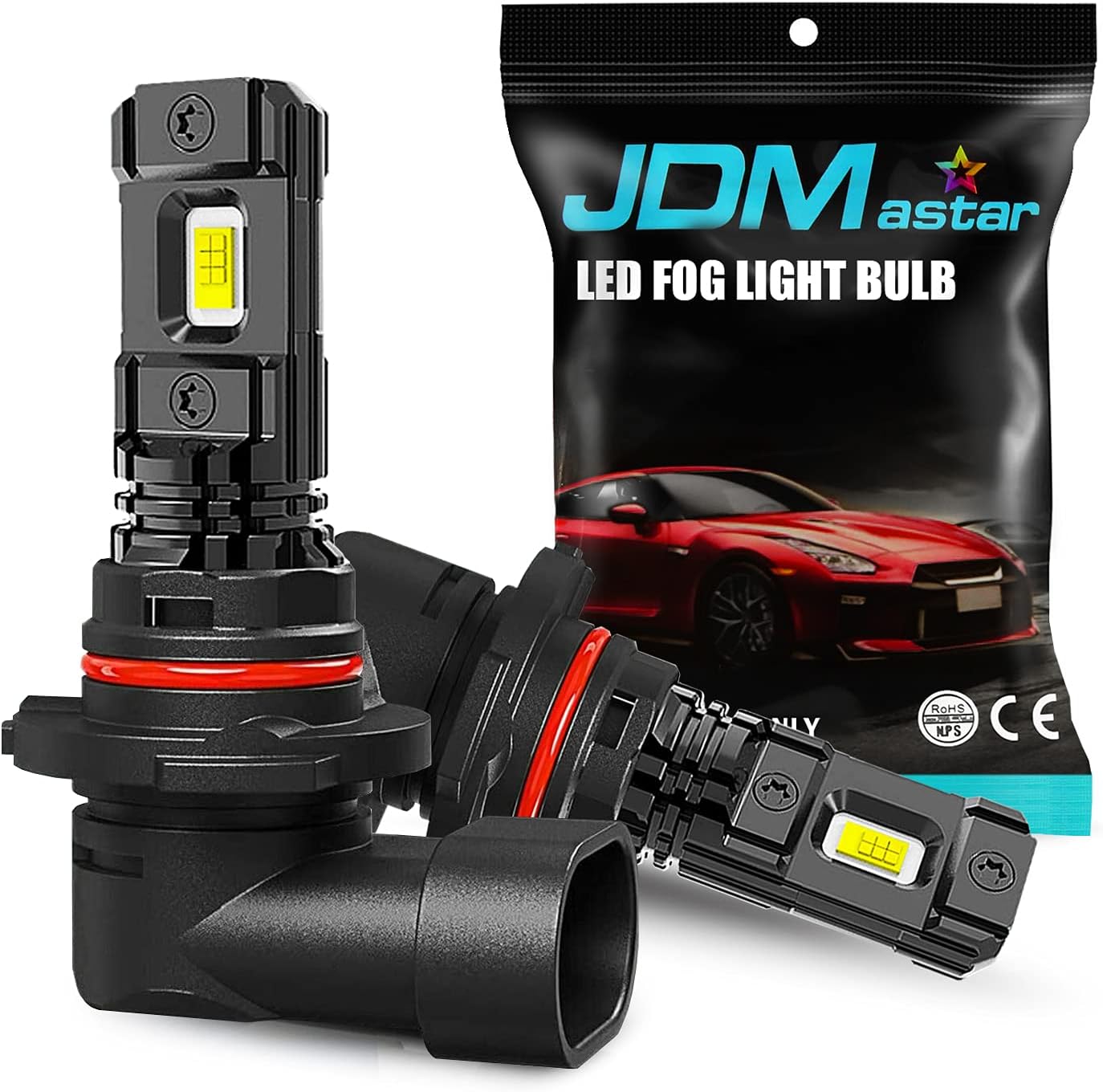 JDM ASTAR Fanless Design 9140 Up to 60% More Downroad Visibility White LED Fog Light Bulbs