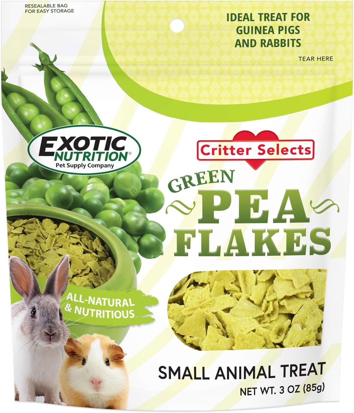 Green Pea Flakes (3 oz.) Healthy Natural Dried Vegetable Treat for