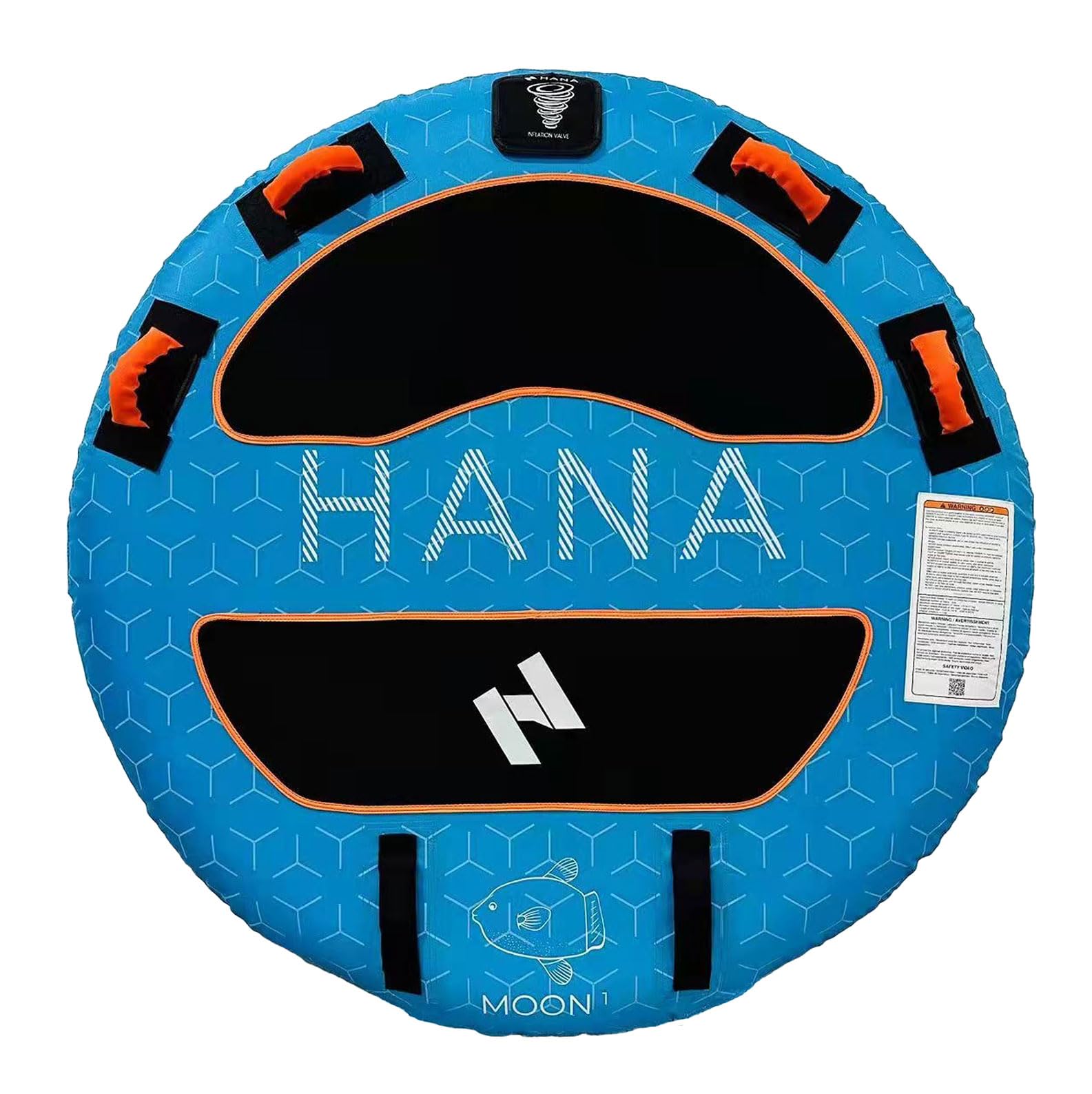 HANA Moon Schwimmring Premium – Modell 1, 2 oder 3 Personen – ergonomisches Design gegen Aufrollen – einfaches Aufschiebesystem und Schnellverschluss